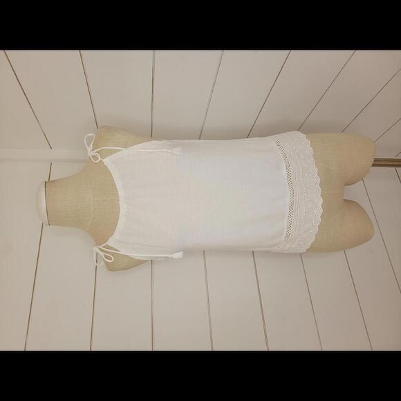 J CREW xs white with lace loose tank top - Picture 1 of 5